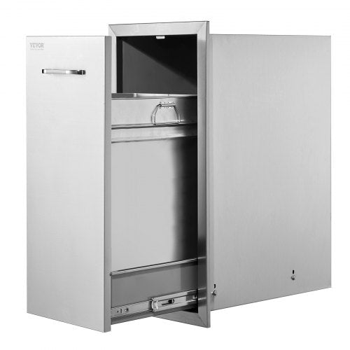 Outdoor Kitchen Trash Drawer  Stainless Steel PullOut Bin For Grill Station HeavyDuty Roll Out Tras 1