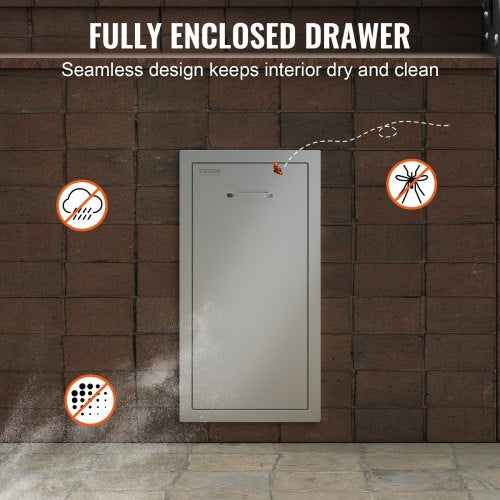 Outdoor Kitchen Trash Drawer  Stainless Steel PullOut Bin For Grill Station HeavyDuty Roll Out Tras 6