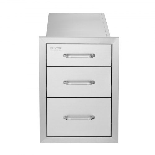 Outdoor Kitchen Drawers HeavyDuty Stainless Steel Triple Storage With Handle 10