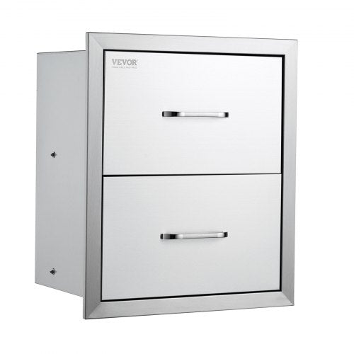 Flush Mount Double BBQ Island Drawers Outdoor Kitchen Drawers Stainless Steel Storage For Grill Sta 8