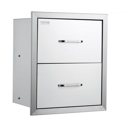 Flush Mount Double BBQ Island Drawers Outdoor Kitchen Drawers Stainless Steel Storage For Grill Sta 8