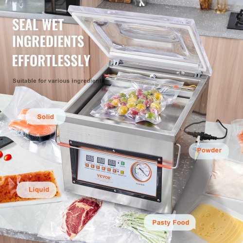 Commercial Chamber Vacuum Sealer – 110V Packaging Machine with 260mm Seal Bar