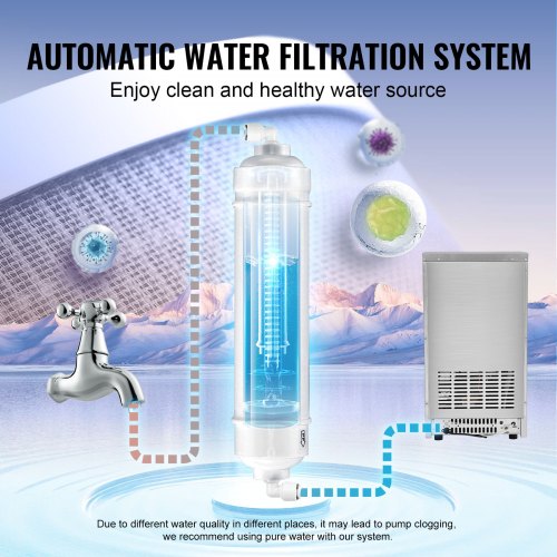 88lbs24H Commercial Ice Maker Automatic Operation Clear Cube Machine With Water Filter Scoop  Hose  4