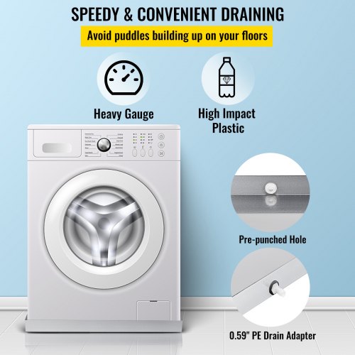 304 Stainless Steel Washing Machine Pan 25 HighEdge Leak Protection Heavy Duty Drip Tray For Washer 5