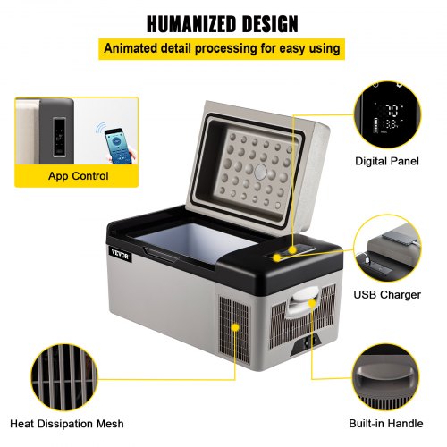 Portable Refrigerator With App Control AC Car Fridge Freezer Electric Compressor Cooler For Travel  5