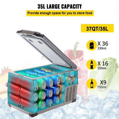 Portable Refrigerator Dual Zone Car Fridge Freezer with App Control, DC/AC Powered for Camping, Travel, Fishing & Home