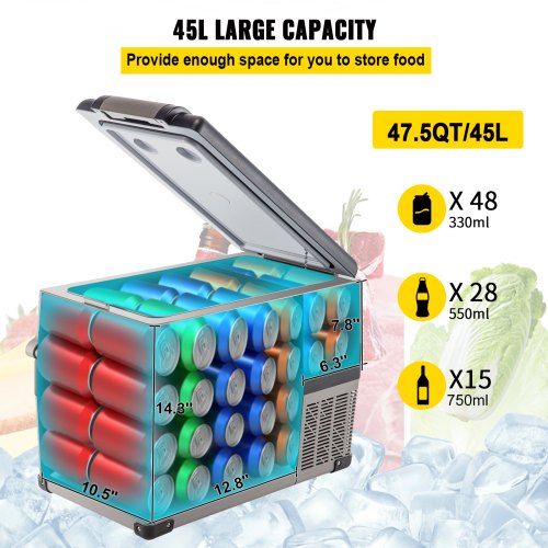 Refrigerator Portable Car Fridge Freezer with Fast Cooling, App Control, DC & AC for Travel, Camping, Home