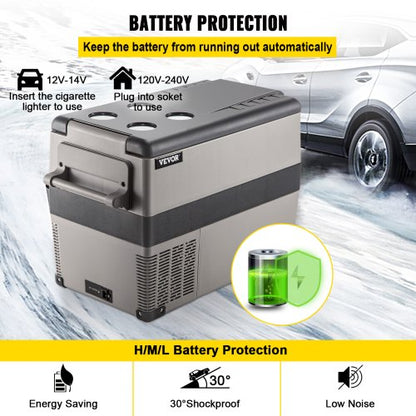 Refrigerator Portable Car Fridge Freezer with Fast Cooling, App Control, DC & AC for Travel, Camping, Home