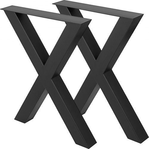 Heavy Duty Steel Table Legs, X Frame Black Metal Legs for Dining Tables, Desks & Industrial Furniture Projects