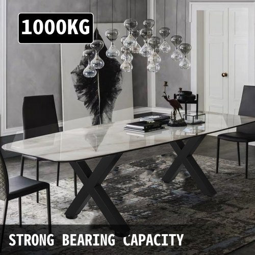 Heavy Duty Steel Table Legs, X Frame Black Metal Legs for Dining Tables, Desks & Industrial Furniture Projects