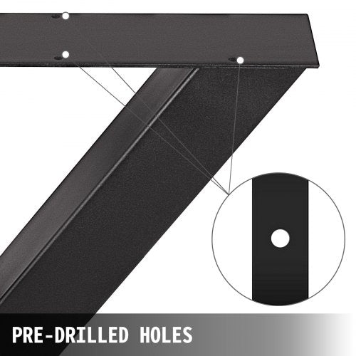 Heavy Duty Steel Table Legs, X Frame Black Metal Legs for Dining Tables, Desks & Industrial Furniture Projects