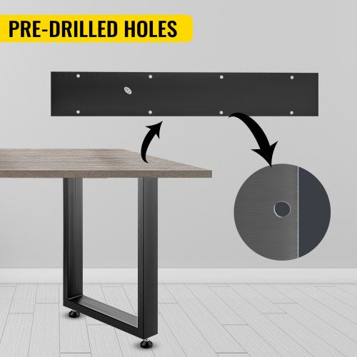 Heavy Duty Steel Table Legs, Black Square Industrial Metal Dining Legs for Desk, Coffee Table, and Furniture DIY