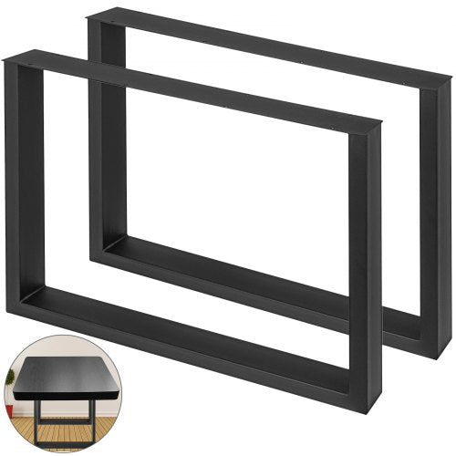 Heavy Duty Steel Table Legs, Industrial Country Style Square Metal Dining Table Legs, Durable Black Powder-Coated Finish