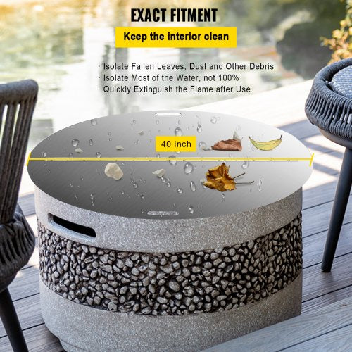 Round Foldable Fire Pit Lid Stainless Steel Spark Screen Snuff Cover HeavyDuty Fire Pit Ring With H