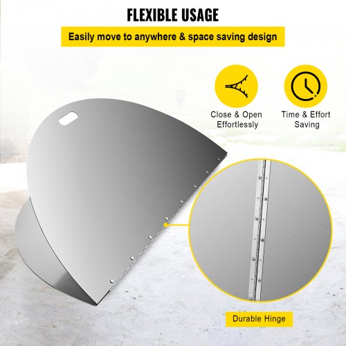 Round Foldable Fire Pit Lid Stainless Steel Spark Screen Snuff Cover HeavyDuty Fire Pit Ring With H
