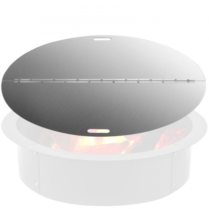 Round Foldable Fire Pit Lid Stainless Steel Spark Screen Snuff Cover HeavyDuty Fire Pit Ring With H