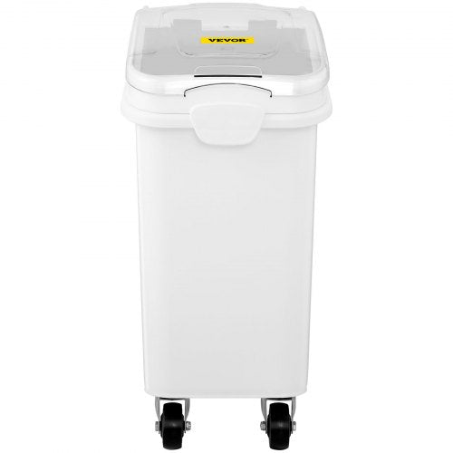 Food Ingredient Bin With Scoop Cup Storage Container With Sliding Lid  Wheels Commercial Kitchen Gr 8