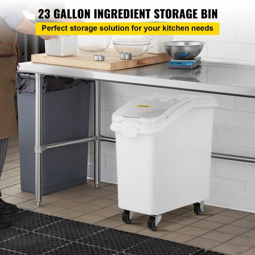 Ingredient Bin With Scoop  Sliding Lid Cup Food Grade Storage Container For Commercial Kitchens Flo 2