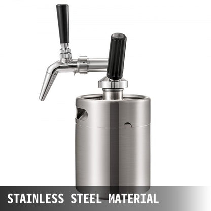 2L Nitro Brew Coffee Maker, Professional Nitro Cold Brew Coffee Maker, Portable Stainless Steel Keg with Easy-Pour
