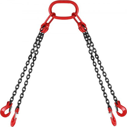 5ft G80 Alloy Steel Chain Sling 516 4Leg Engine Lift Chain With Grab Hooks 3 Ton11000 Lbs Capacity 8
