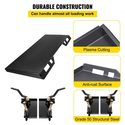 Skid Steer Attachment Quick Attach Plate HeavyDuty Skidsteer Mount Adapter For Buckets Plows Forks 3