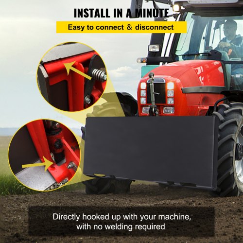Skid Steer Attachment Quick Attach Plate HeavyDuty Skidsteer Mount Adapter For Buckets Plows Forks 4