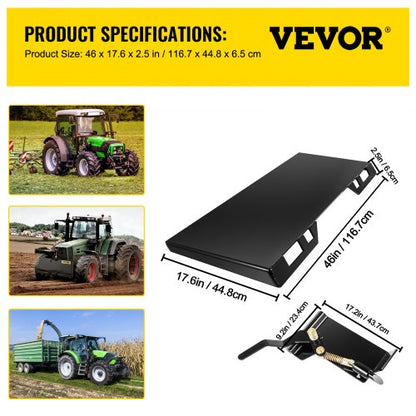 Skid Steer Attachment Quick Attach Plate HeavyDuty Skidsteer Mount Adapter For Buckets Plows Forks 6