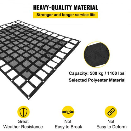 Heavy Duty Cargo Net For Pickup Truck Bed Includes Mesh Cam Buckles SHooks Cross Straps Fits Traile 3
