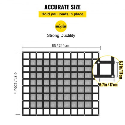 Heavy Duty Cargo Net For Pickup Truck Bed Includes Mesh Cam Buckles SHooks Cross Straps Fits Traile 4