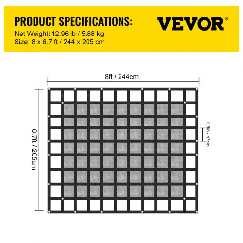 Heavy Duty Cargo Net For Pickup Truck Bed Includes Mesh Cam Buckles SHooks Cross Straps Fits Traile 7