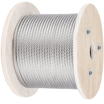 500FT T316 1x19 Marine Grade Steel Cable, 5/32" Wire Rope for Deck Railing Brackets, Handrail Stair & DIY Balustrade