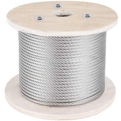 500FT T316 1x19 Marine Grade Steel Cable, 5/32" Wire Rope for Deck Railing Brackets, Handrail Stair & DIY Balustrade