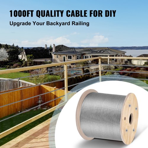 1000ft 1x19 Strands Construction Braided Aircraft Cable 316 Stainless Steel Wire Rope For Deck Rail 2