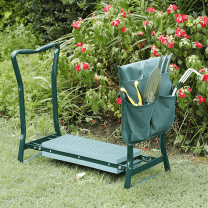 Foldable Garden Kneeler And Seat With Cushion Pad And Tool Pouch 3