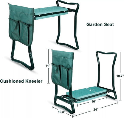 Foldable Garden Kneeler And Seat With Cushion Pad And Tool Pouch 5