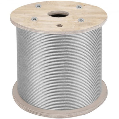200FT T304 Stainless Steel Wire Rope 14 7x19 Steel Cable For Railing Decking  DIY Balustrade 6400lb 1
