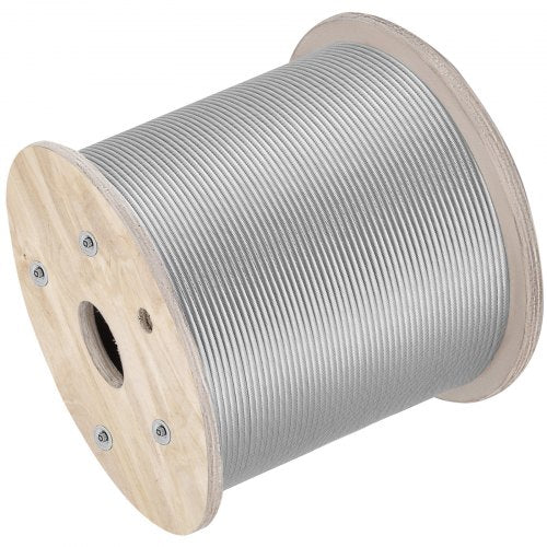 200FT T304 Stainless Steel Wire Rope 14 7x19 Steel Cable For Railing Decking  DIY Balustrade 6400lb 10