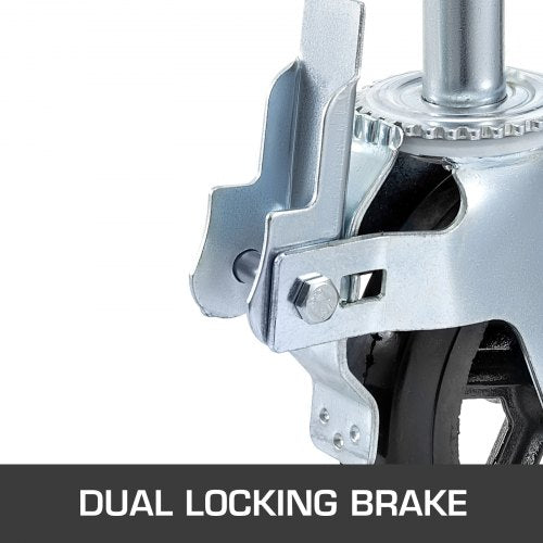 IndustrialGrade Rubber Swivel Casters With Dual Locking 360 Mobility 1100LBS Load Capacity Set Of 4 4