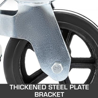 IndustrialGrade Rubber Swivel Casters With Dual Locking 360 Mobility 1100LBS Load Capacity Set Of 4 6