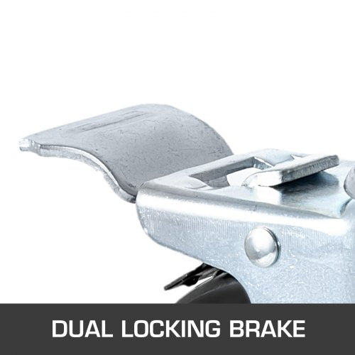 5 Heavy Duty Rubber Swivel Caster Wheels With Dual Locking 440LBS Capacity Per Wheel 125 Square Ste 4