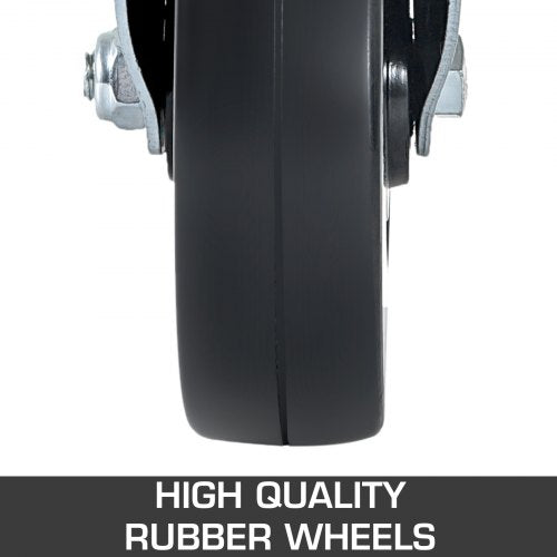 Dual Locking Rubber Scaffold Wheels 5 Solid Round Stem Casters With 280LBS Capacity 360 Swivel For  3