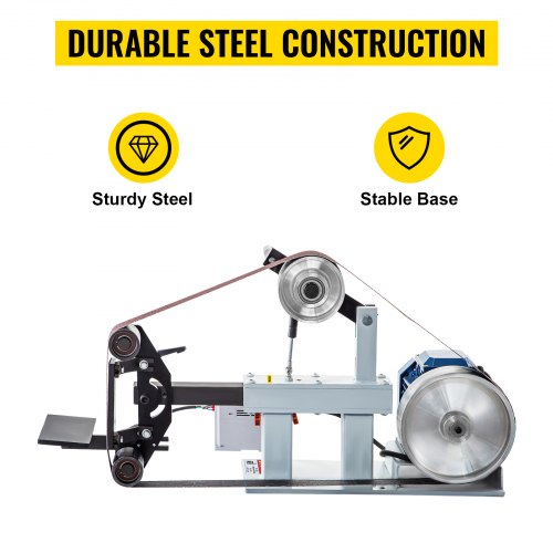 3-in-1 Belt Sander Polisher with Flat Platen & Tool Rest, 2HP Motor, 2x82" Belt for Knife Making & Metal Grinding