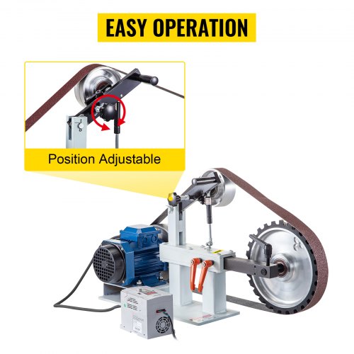 3-in-1 Belt Sander Polisher with Flat Platen & Tool Rest, 2HP Motor, 2x82" Belt for Knife Making & Metal Grinding