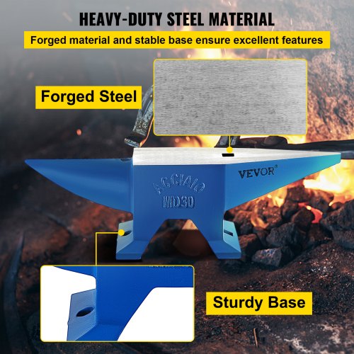 66 lb Portable Rugged Cast Iron Anvil, Blacksmith Anvil with Round Horn & Stable Workbench Base for Forging & Metalwork