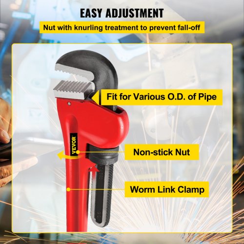 60 Adjustable Plumbers Pipe Wrench Heavy Duty Cast Iron Tool For Sink Faucet  Toilet Bowl Repairs 5