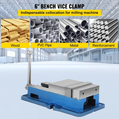 6" Heavy Duty Drill Press Vise, Milling Machine Bench Clamp with 29kN Clamping Force for Precision Drilling & Metalwork