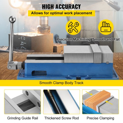 6" Heavy Duty Drill Press Vise, Milling Machine Bench Clamp with 29kN Clamping Force for Precision Drilling & Metalwork