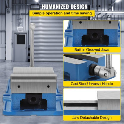 6" Heavy Duty Drill Press Vise, Milling Machine Bench Clamp with 29kN Clamping Force for Precision Drilling & Metalwork