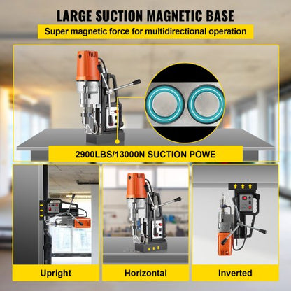 1680W Magnetic Drill Press 2 Inch Boring Diameter Annular Cutter Machine With 2900 LBS Force  6pc H 4