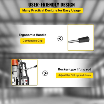 1680W Magnetic Drill Press 2 Inch Boring Diameter Annular Cutter Machine With 2900 LBS Force  6pc H 6
